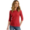 image:imageDecrum Womens Waffle Raglan 34 Sleeve Crew Neck TopsRed