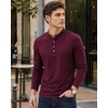 image:imageLong Sleeve Henley Shirts for Men  Full Sleeves Mandarin Collar ShirtMaroon