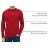 image:imageLong Sleeve Henley Shirts for Men  Full Sleeves Mandarin Collar ShirtRed