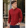 image:imageLong Sleeve Henley Shirts for Men  Full Sleeves Mandarin Collar ShirtRed