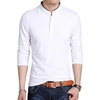 image:imageLong Sleeve Henley Shirts for Men  Full Sleeves Mandarin Collar ShirtWhite