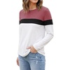 image:imageLong Sleeve Shirts for Women  Multicolor Crew Neck Womens Tops and TeesHeather Pink Black White