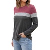 image:imageLong Sleeve Shirts for Women  Multicolor Crew Neck Womens Tops and TeesPink Gray Charcoal