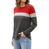 image:imageLong Sleeve Shirts for Women  Multicolor Crew Neck Womens Tops and TeesRed Gray Charcoal