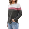 image:imageLong Sleeve Shirts for Women  Multicolor Crew Neck Womens Tops and TeesWhite Pink Charcoal