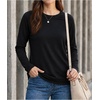 image:imageLong Sleeve Shirts for Women  Raglan Full Sleeves Womens Crew Neck TopsBlack