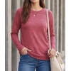 image:imageLong Sleeve Shirts for Women  Raglan Full Sleeves Womens Crew Neck TopsHeather Pink