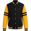 image:imageMen Varsity Jackets  Letterman Bomber Style Baseball Jackets For MensBlack Yellow 2 Stripe