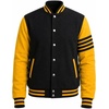 image:imageMen Varsity Jackets  Letterman Bomber Style Baseball Jackets For MensBlack Yellow 4 Stripe