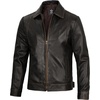 image:imageMens Leather Jacket  Real Lambskin Vintage Style Leather Jackets For MenDark Brown Ruboff