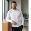 image:imageMens Long Sleeve Tee Shirts  Casual Tipping Crew Neck Raglan TShirtsWhite  Mens Black Piping Raglan Shirt