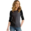 image:imageRaglan Shirt Women Three Quarter Sleeves Baseball TopsCharcoal Grey Black