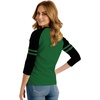 image:imageRaglan Shirt Women Three Quarter Sleeves Baseball TopsGreen Black