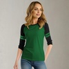 image:imageRaglan Shirt Women Three Quarter Sleeves Baseball TopsGreen Black