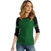 image:imageRaglan Shirt Women Three Quarter Sleeves Baseball TopsGreen Black