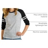 image:imageRaglan Shirt Women Three Quarter Sleeves Baseball TopsHeather Gray Black