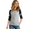 image:imageRaglan Shirt Women Three Quarter Sleeves Baseball TopsHeather Gray Black