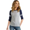 image:imageRaglan Shirt Women Three Quarter Sleeves Baseball TopsHeather Gray Navy Blue