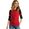 image:imageRaglan Shirt Women Three Quarter Sleeves Baseball TopsRed Black