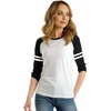 image:imageRaglan Shirt Women Three Quarter Sleeves Baseball TopsWhite Black