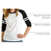 image:imageRaglan Shirt Women Three Quarter Sleeves Baseball TopsWhite Black
