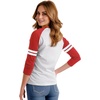 image:imageRaglan Shirt Women Three Quarter Sleeves Baseball TopsWhite Red