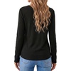image:imageWaffle Henley Shirts for Women Soft Casual Long Sleeve Tops amp Tees WomensBlack