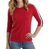 image:image34 Sleeve Tops for Women T Shirt Men Striped Casual Crew Neck Top amp TeesRed