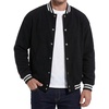 image:imageBomber Jacket Men  Casual Fleece Drop Shoulder Mens Varsity JacketsBlack