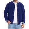 image:imageBomber Jacket Men  Casual Fleece Drop Shoulder Mens Varsity JacketsRoyal Blue