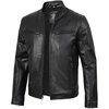 image:imageCafe Racer Cowhide Leather Jacket Men Moto Biker Style For Casual FashionClintn Black