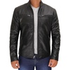 image:imageDecrum 100 Real Leather Jackets for Men Cafe Racer Moto Biker StyleClinton Black