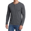 image:imageDecrum Henley Shirts for Men Trendy Casual Fashion Mens Long Sleeve ShirtCharcoal