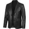 image:imageDecrum Mens 100 Lambskin Leather Blazer Jacket Notch Lapel for Formal WearSamul Black