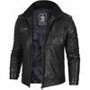 image:imageDecrum Mens Cafe Racer Style Real Lambskin Leather Jacket with Zip ClosureWash Black Wax