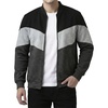 image:imageDecrum Mens Multicolor Zipper Bomber Varsity JacketBlack Heather Grey Charcoal