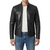 image:imageDecrum Mens Real Lambskin Cafe Racer Leather Jacket Racing Biker StyleBlack