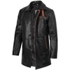 image:imageDecrum Mens Real Lambskin Leather Car Coat with Quilted Design PanelsBlack