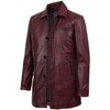 image:imageDecrum Mens Real Lambskin Leather Car Coat with Quilted Design PanelsBurgundy