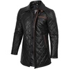 image:imageDecrum Mens Real Lambskin Leather Car Coat with Quilted Design PanelsQuilted Black