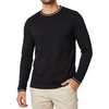 image:imageDecrum Mens Rib Tipping Long Sleeve Crew Neck T ShirtsBlack