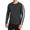 image:imageDecrum Mens Striped Long Sleeve Crew Neck Tee ShirtsCharcoal