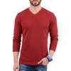 image:imageDecrum Mens Waffle Texture Long Sleeve V Neck T ShirtsRed
