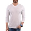image:imageDecrum Mens Waffle Texture Long Sleeve V Neck T ShirtsWhite
