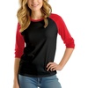 image:imageDecrum Raglan Baseball Shirt Women  Casual Trendy 34 Length Raglan Sleeve Tops for WomenBlack  Red Raglan