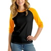 image:imageDecrum Raglan Baseball Shirt Women  Casual Trendy 34 Length Raglan Sleeve Tops for WomenBlack  Yellow Womens Raglan