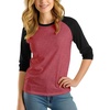 Heather Pink & Black Womens Raglan