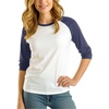 White & Denim Blue Womens Raglan