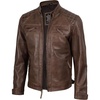 image:imageDecrum Real Lambskin Cafe Racer Leather Jackets for Men Motorcycle StyleCoffee Wax