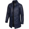 image:imageDecrum Real Lambskin Leather Car Coat Mid Length Long Jackets For MenBlue